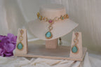 Sea Green Semi Precious Stone Studed Necklace Set