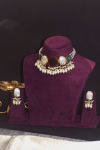 Pearl Choker Set Baroque rpearl - red and green
