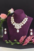 Baroque Pearl Necklace Set -Gold Finish
