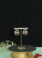 Traditional Chandbali Earrings - Gold Plated Jewelry with Multicolor Stones