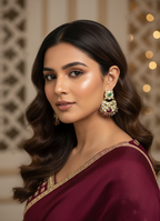 Traditional Chandbali Earrings - Gold Plated Jewelry with Multicolor Stones