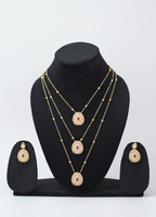 Multi-Layered Kundan Jewelry Set with Ruby Accents