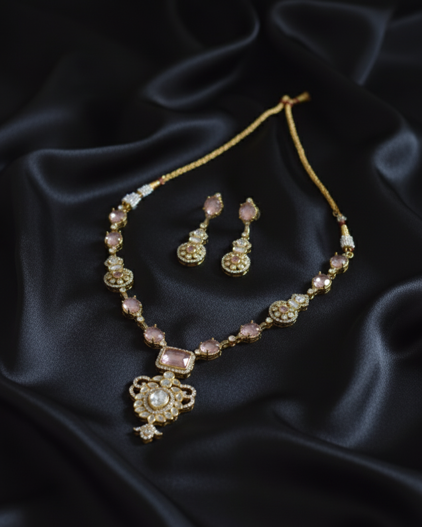 Luxury Multi-Stone Necklace and Earring Set - Victorian Statement Jewelry